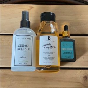 Crease Release, Shower Gel and hair oil
